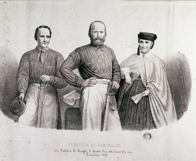 Portrait du patriote et héros du Risorgimento Giuseppe Garibaldi (1807-1882) entre Teresita, sa fille et sa femme Stefano Canzio - Unknown artist