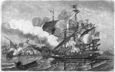 Pregent attaque la flotte anglaise, commandée par l