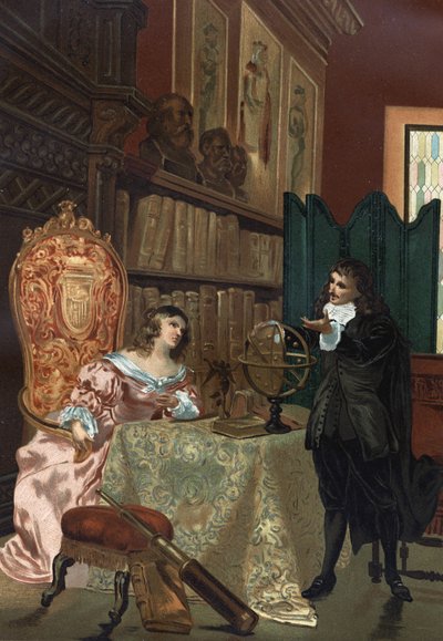 René Descartes (1596-1650) donnant des leçons de philosophie à la reine Christine de Suède (1626-1689), vers 1649-1650 - Unknown artist