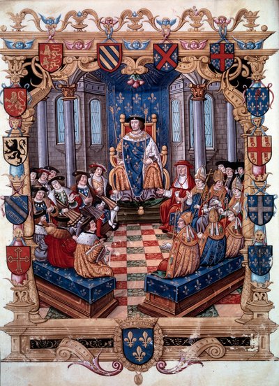 Représentation du roi François Ier (1494-1547) entouré de ses douze pairs. D