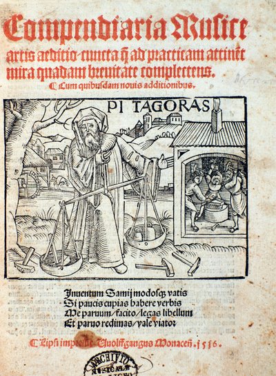 Représentation de Pythagore, tirée de Compendiara musica (1516) - Unknown artist