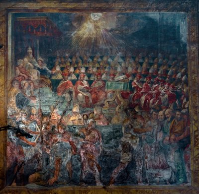 Représentation du premier concile de Nicée, premier concile œcuménique, en 325 - Unknown artist
