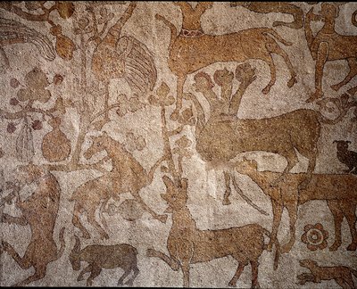 Représentation de la faune indienne imaginaire symbolisant les exploits d