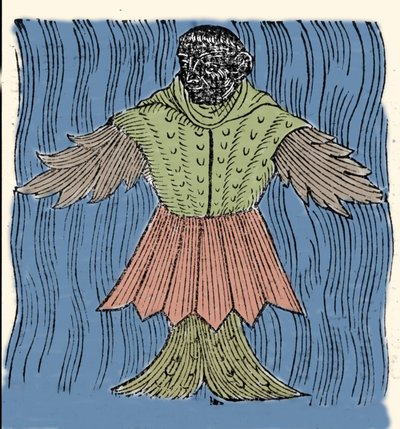 Représentation du moine de mer, poisson imaginaire et monstre marin. Gravure de « Prodigiorum ac ostentorum chronicon » par Conrad Lycosthenes - Unknown artist