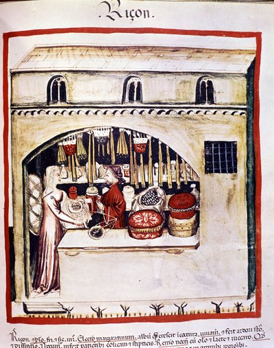 Vendeur de riz - dans Tacuinum Sanitatis - Unknown artist