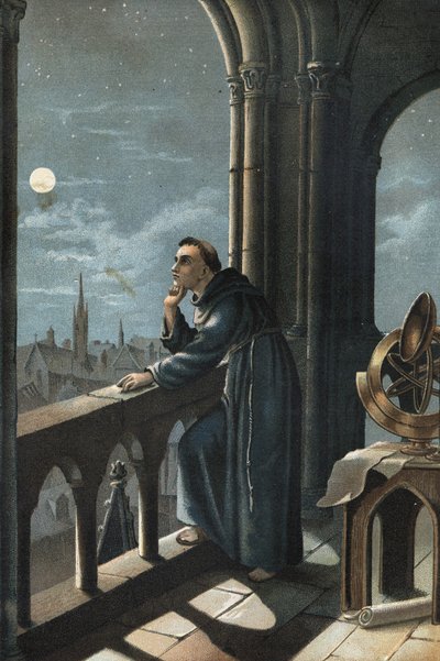Roger Bacon à Oxford. Moine franciscain, théologien, philosophe et érudit anglais (Ilchester, Somerset, vers 1214 à Oxford) - Unknown artist