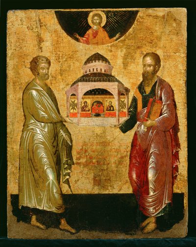 Les saints Pierre et Paul présentent une église à Dieu - Unknown Artist