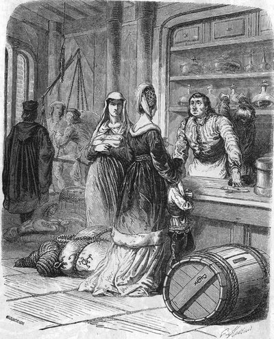 Scène de la vie quotidienne, boutique au XVe siècle - Unknown artist