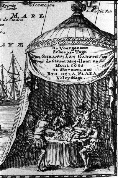 Sebastiano Caboto (Sebastien Cabot) représenté sur la cartouche d