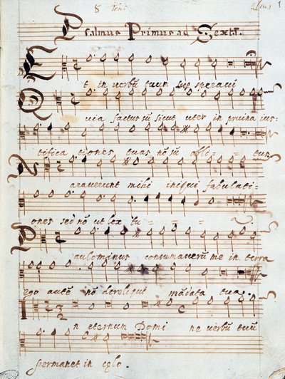 Partition de Psaume pour quatre voix, ayant appartenu au Cardinal Francesco Gonzaga - Unknown artist