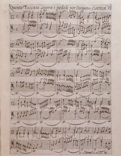 Page de partition du Deuxième livre de toccates par Girolamo Frescobaldi - Unknown artist