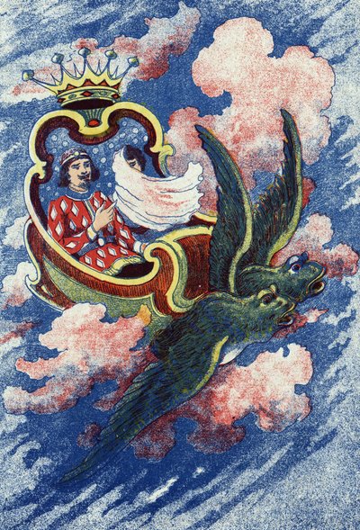 Le Prince et Truitonne vont à la Fée Soussio. Illustration anonyme pour le conte "L