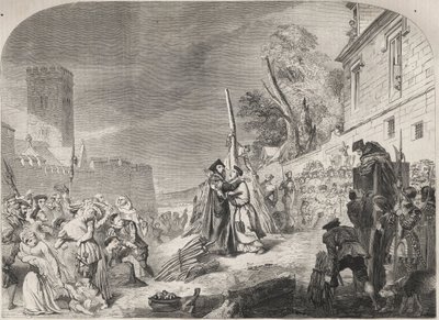 Le bûcher des évêques Nicholas Ridley et Hugh Latimer près des portes du Balliol College, Oxford, Angleterre - Unknown artist