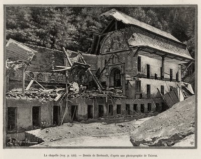 La chapelle détruite par le débordement de l