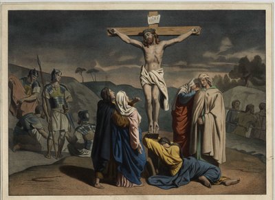 La crucifixion du Christ. Inscription 