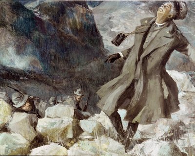 La mort du général Antonio Cantore dans les monts Tofane, le 20 juillet 1915 (Peinture) - Unknown Artist