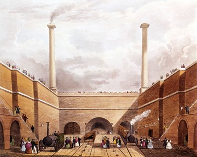 La nouvelle ligne de chemin de fer entre Manchester et Liverpool. Inauguration. Liverpool and Manchester Railway - Unknown artist