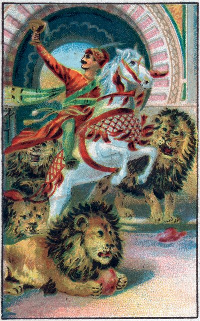 La source des lions. Histoire du prince Ahmed et de la fée Pari-Banou. Conte des mille et une nuits. Chromolithographie de la fin du XIXe siècle. - Unknown artist
