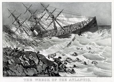 Le naufrage du RMS Atlantic, paquebot transatlantique de la White Star Line, sur la côte de la Nouvelle-Écosse - Unknown artist