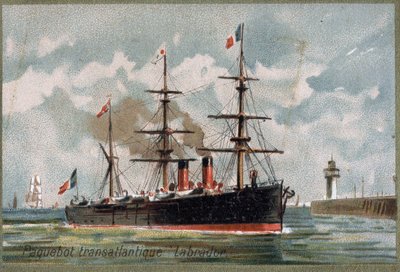Paquebot transatlantique « Labrador » vers 1880. Chromolithographie du 19ème siècle - Unknown artist