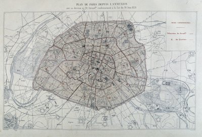 Transformations de Paris sous le Second Empire, Haussmann Paris. Plan de Paris depuis l