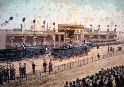 Transport : inauguration de la ligne de chemin de fer entre Paris et Strasbourg. 1864. Gravure - Unknown artist