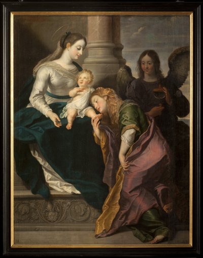 Triptyque. Peinture. Signé L. Segers (?). Écusson avec texte Omnia enpitras (?). 1627. - Unknown artist