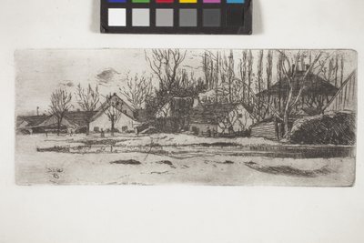 Tümpel Vor Dem Dorf Mit Pappelallee - Unknown artist
