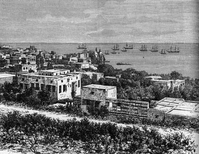 Vue de la ville de Beyrouth. Gravure dans "Le Journal de la jeunesse" - Unknown artist