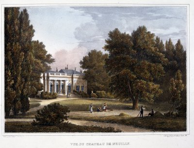 Vue du château de Neuilly - lithographie - Unknown artist