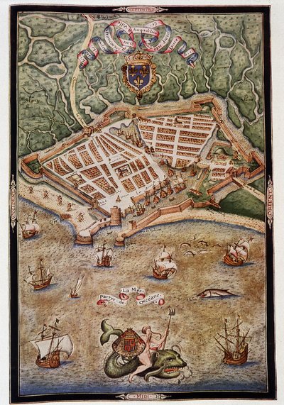 Vue du port du Havre en 1583 - d