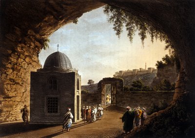 Vue du tombeau du prophète Jérémie à Jérusalem. Lithographie du XIXe siècle - Unknown artist