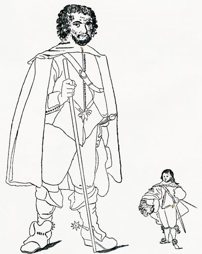 Walter Parsons et Sir Jeffrey Hudson, extrait du Strand Magazine publié en 1894. - Unknown artist