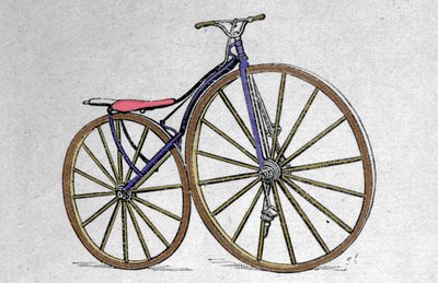 Modèle de vélocipède en bois. Pierre Michaux, inventeur de la pédale au début des années 1860. - Unknown artist