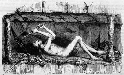 Jeune homme travaillant dans les mines de charbon en Angleterre - Unknown artist