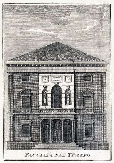 Façade du Théâtre de la Fenice à Venise au milieu du XIXe siècle. - Unknown artist