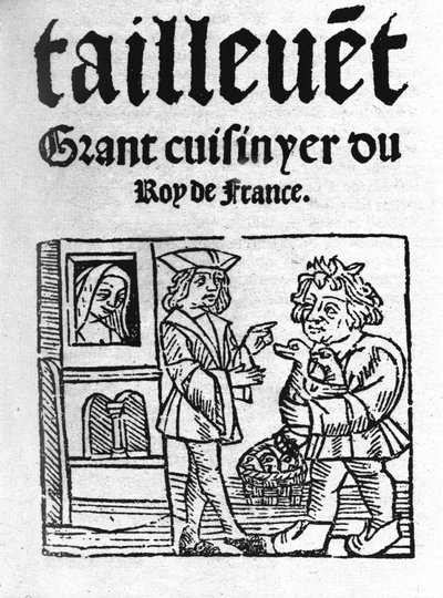 Frontispice de « Le Viandier » par Taillevent. Guillaume Tirel, dit Taillevent, cuisinier français (1310 - 1395) - Unknown artist