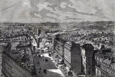 Les grands travaux de Haussmann - Transformations de Paris sous le Second Empire, Paris Haussmannien (Boulevard, travaux haussmanniens) - Le percement de la rue Étienne Marcel- de la rue Turbigo à la Place des Victoires - gravure dans « Le journal illustré - Unknown artist