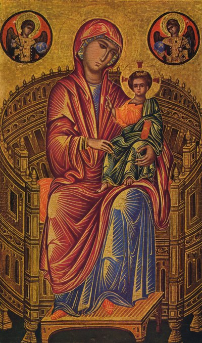 Madone et Enfant en majesté - Unknown Byzantine school