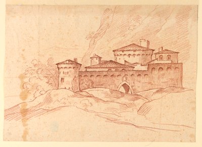 Dessin, Château dans les montagnes, 1810-1830 - Unknown artistUnknown artist