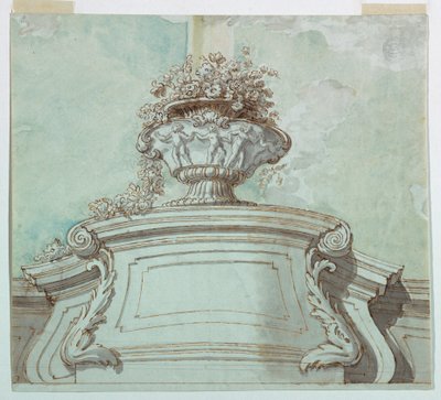 Dessin, panneau central pour un plafond, 1750-1800 - Unknown artistUnknown artist