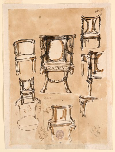 Dessin, chaises, 1780-1790 - Unknown artistUnknown artist