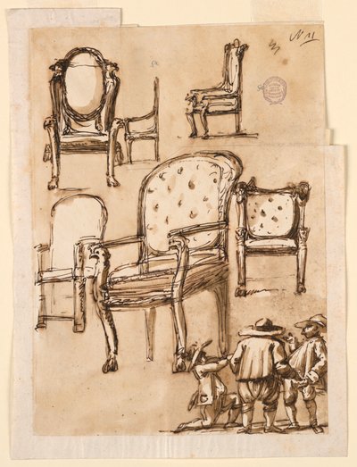 Dessin, chaises, 1780-1790 - Unknown artistUnknown artist