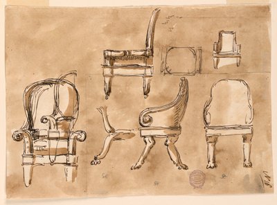 Dessin, chaises, 1780-90 - Unknown artistUnknown artist