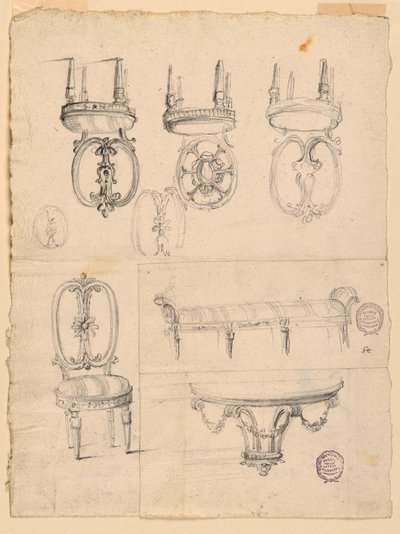 Dessins, chaises et croquis d