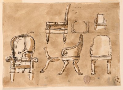 Dessin, Chaises, vers 1800 - Unknown artistUnknown artist