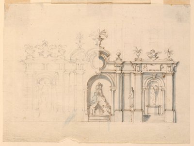 Dessin, Colonnade avec fontaine, vers 1770 - Unknown artistUnknown artist