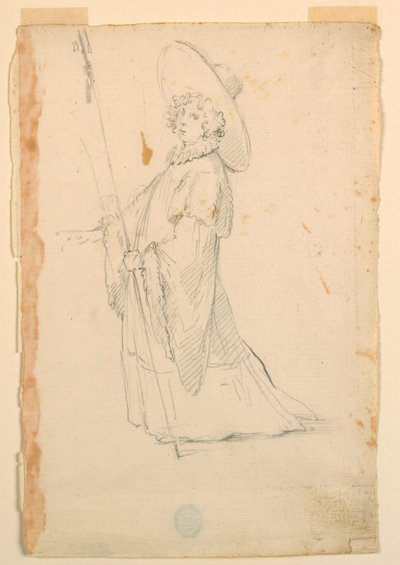 Dessin, création de costumes : Une jeune fille en tenue fantastique pour un ballet, vers 1720 - Unknown artistUnknown artist