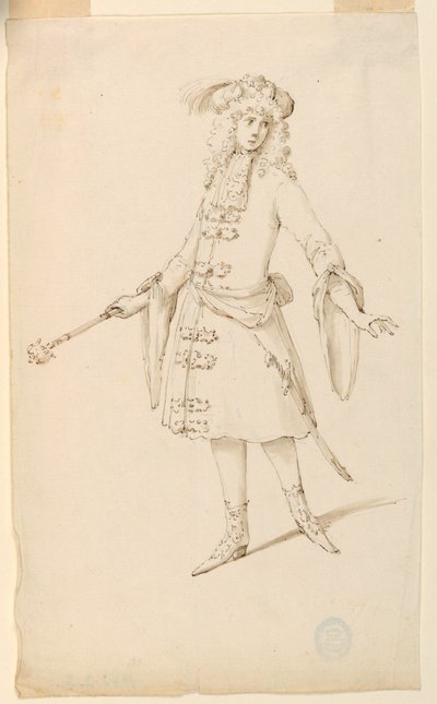 Dessin, création de costumes : Un noble, un roi ou un prince pour un ballet, vers 1720 - Unknown artistUnknown artist