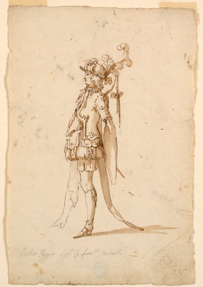 Dessin, création de costumes : Page pour un ballet, vers 1720 - Unknown artistUnknown artist